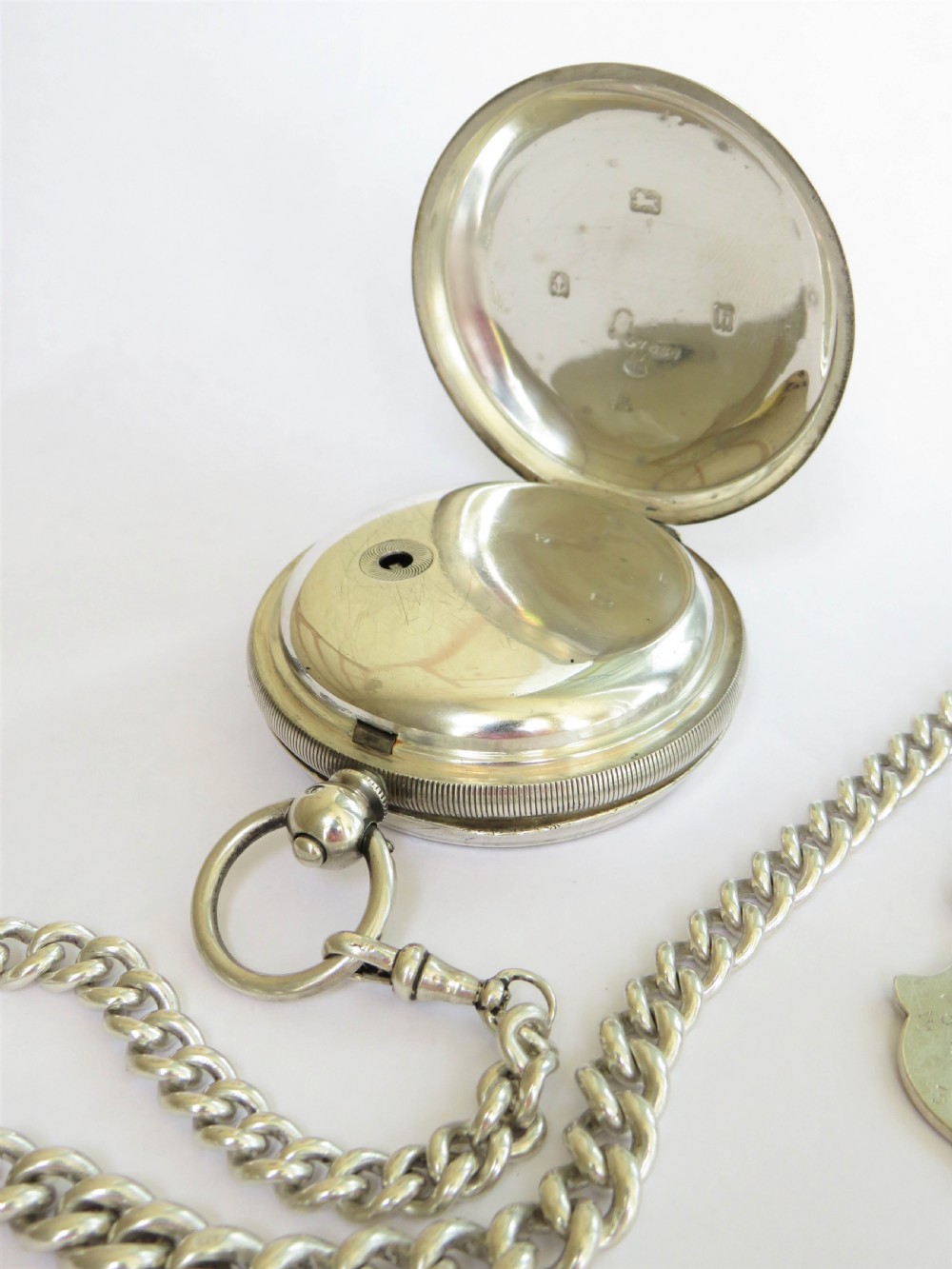 Large antique The Eldon Lever pocket watch and chain View III