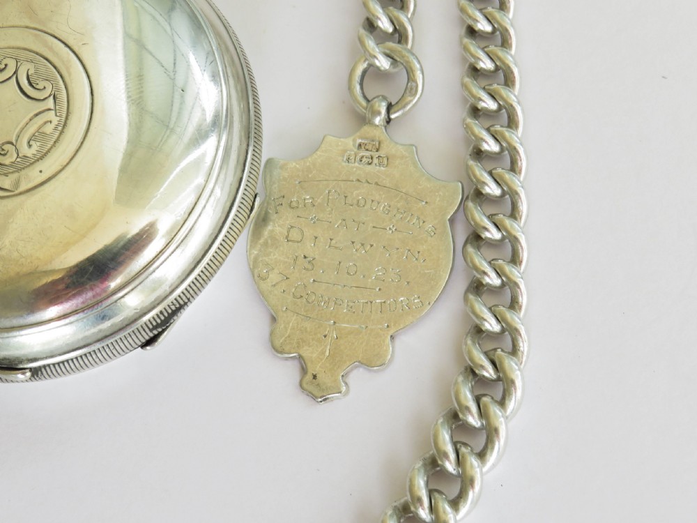 Large antique The Eldon Lever pocket watch and chain View V