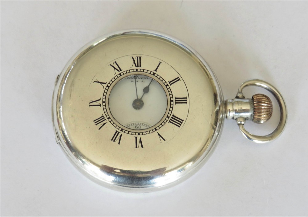 Silver Waltham half hunter pocket watch, 1908 View VI