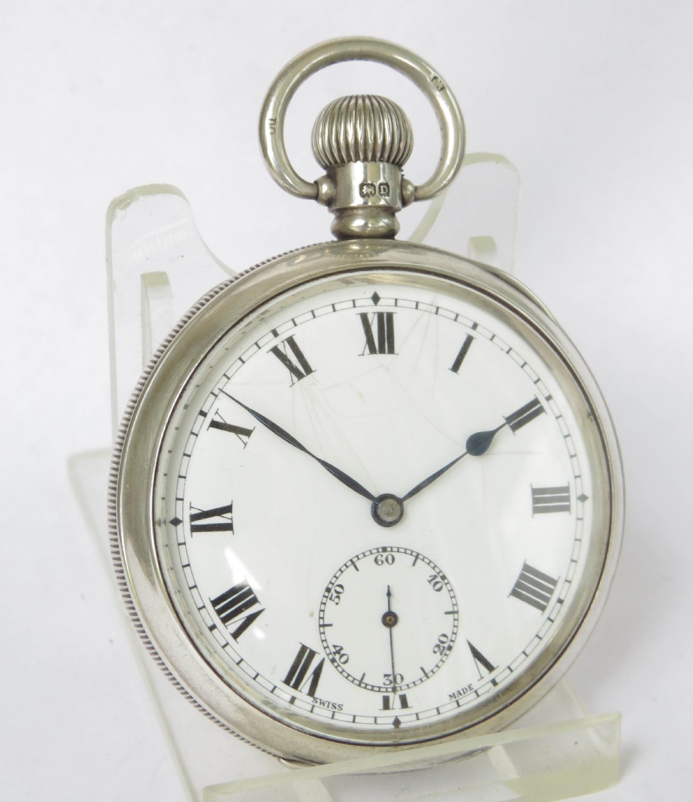 Antique silver pocket watch, 1928 View II