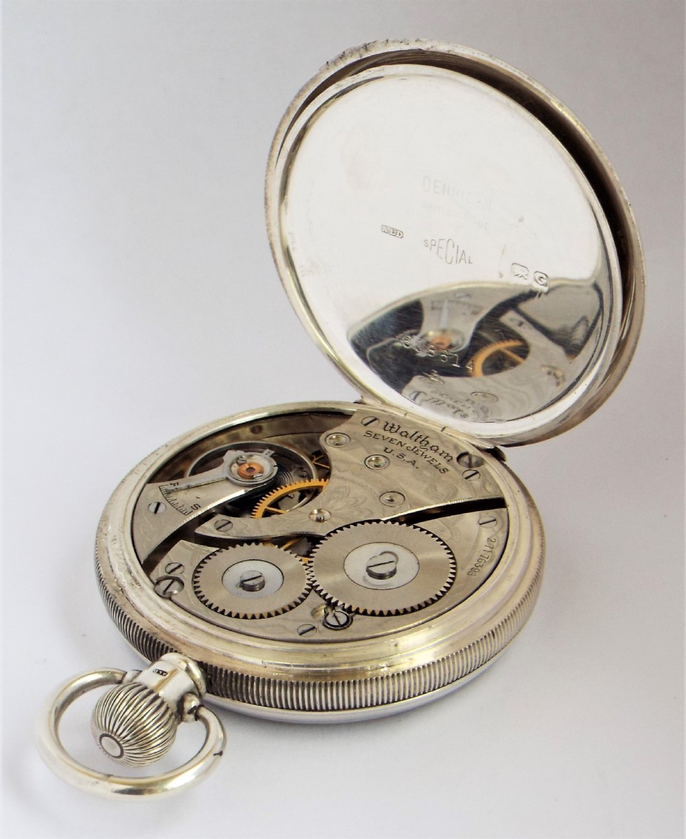 A 1930s silver Waltham pocket watch. View IV