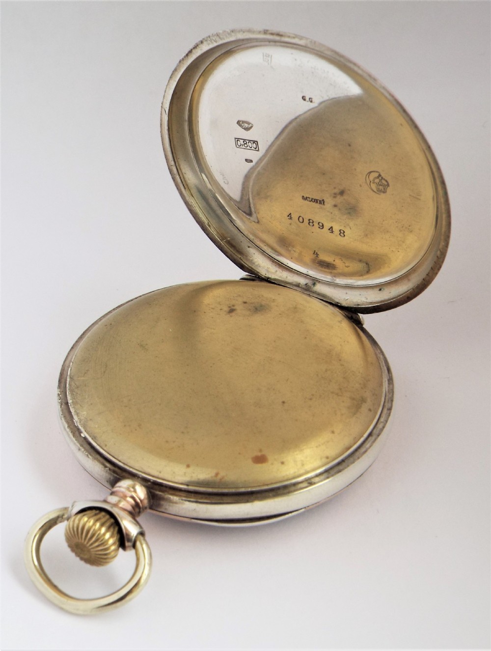 An antique galonne cased pocket watch, circa 1910s. View III
