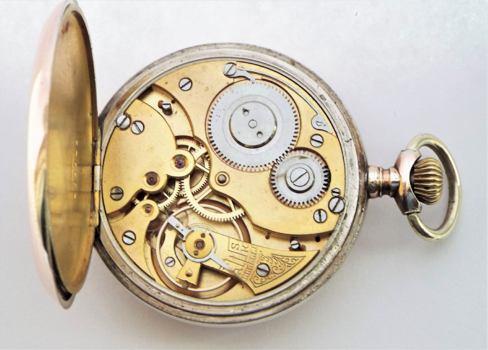 An antique galonne cased pocket watch, circa 1910s. View V
