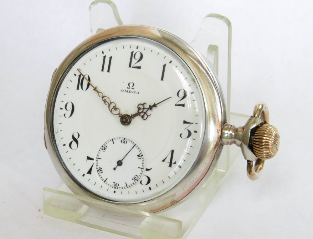 Antique silver Omega pocket watch