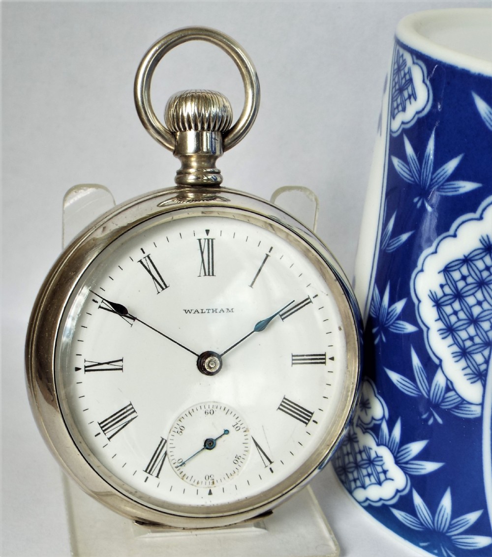 Antique 1898 silver Waltham pocket watch.