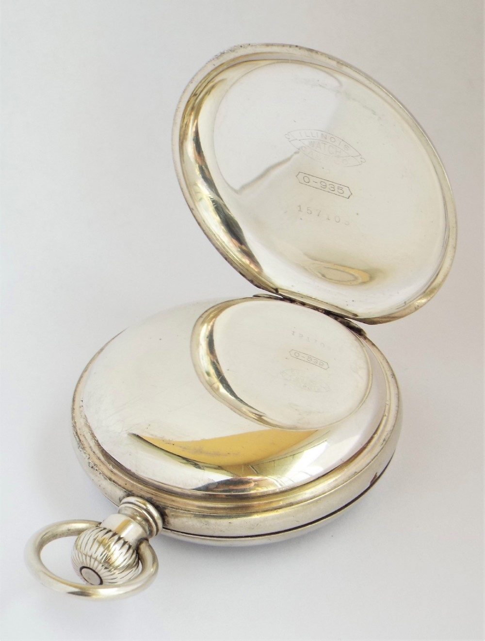 Antique 1898 silver Waltham pocket watch. View IV