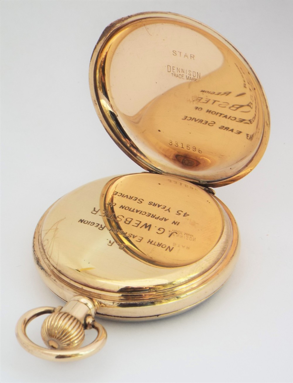1930s Vertex pocket watch, British Rail. View III