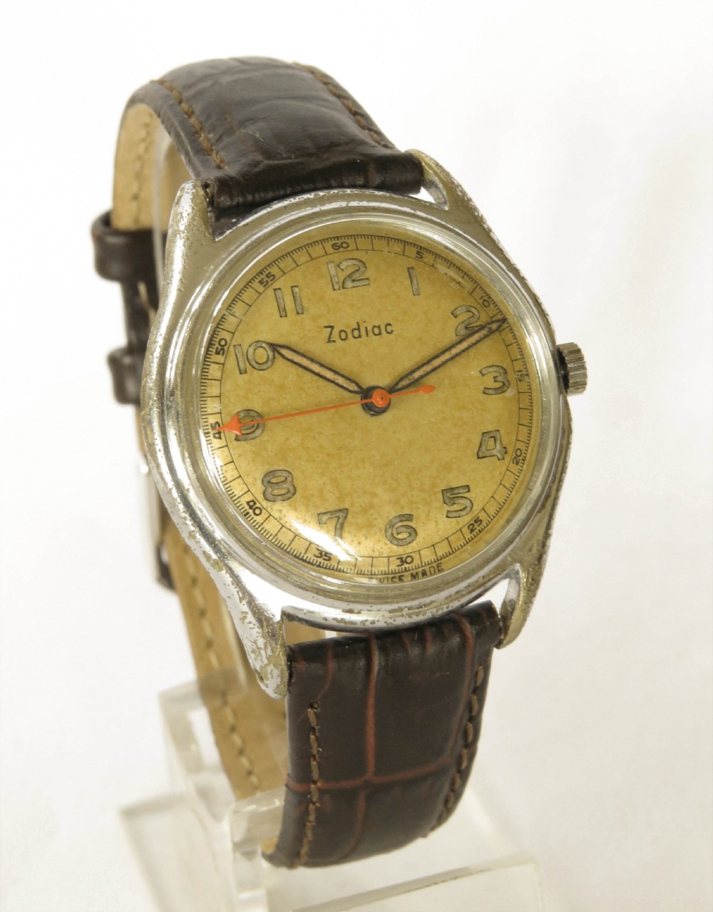 Gents 1950s Zodiac wrist watch, tropical dial View II