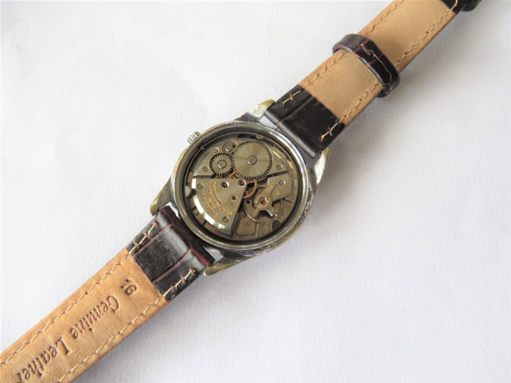 Gents 1950s Zodiac wrist watch, tropical dial View V