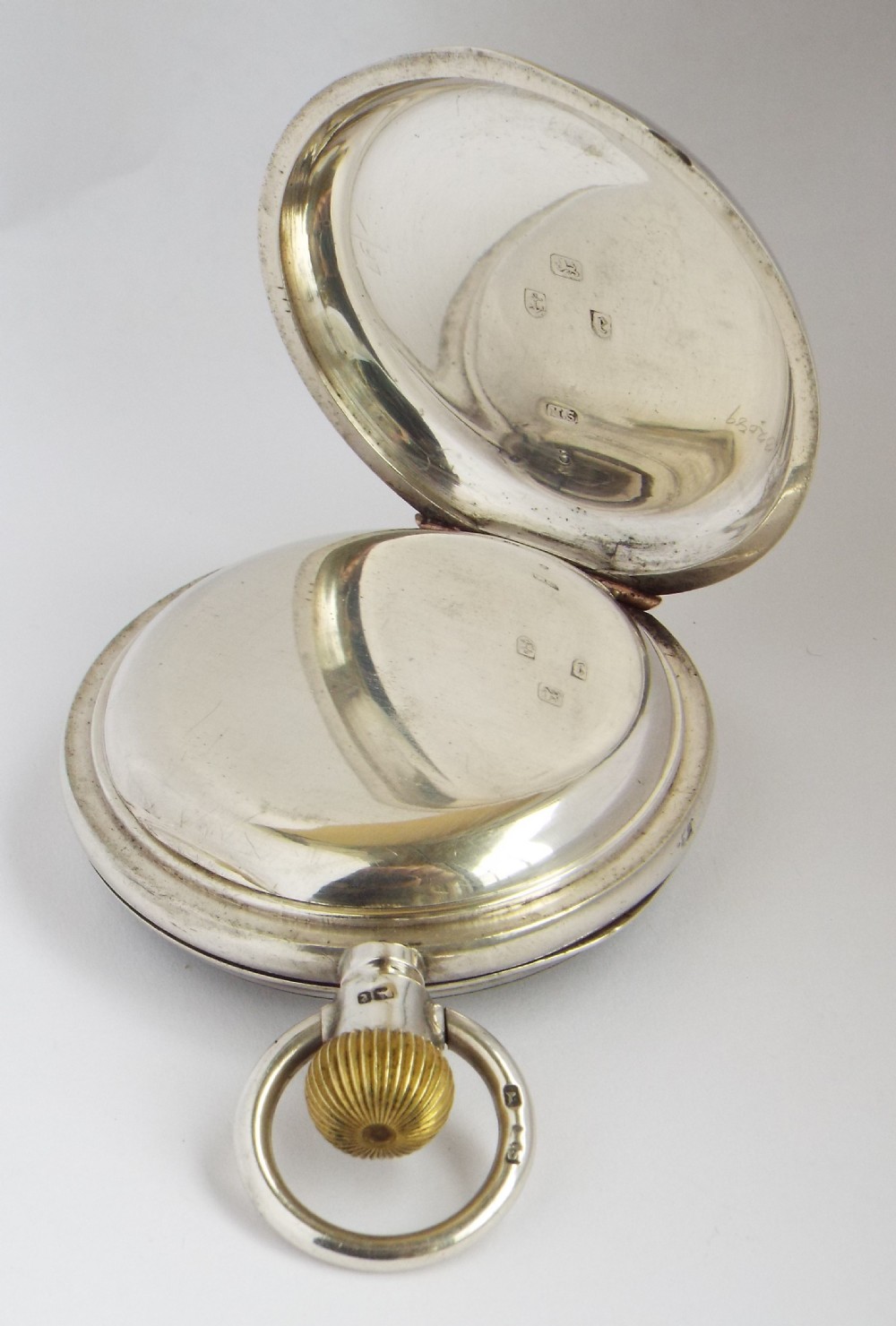 Antique silver Elgin Leader pocket watch 1879. View III