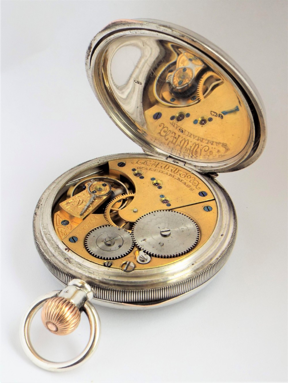 Antique silver Waltham pocket watch, 1892. View IV