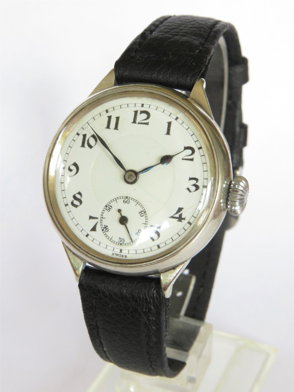 Gents silver Helvetia wrist watch, 1918