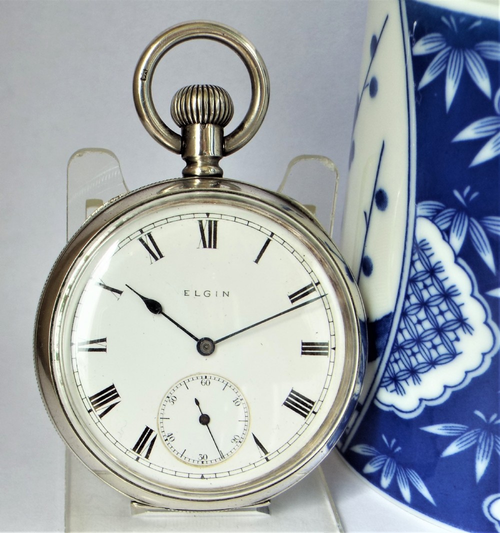 Antique silver Elgin pocket watch.