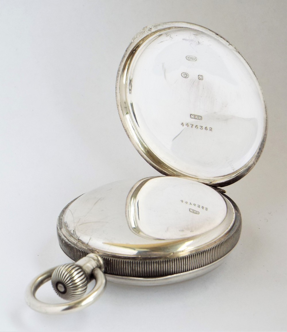 Antique silver Elgin pocket watch. View III