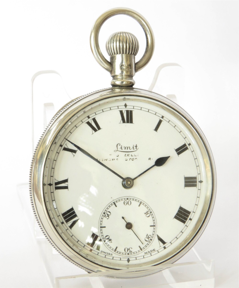 Antique silver Limit pocket watch, 1908 View II