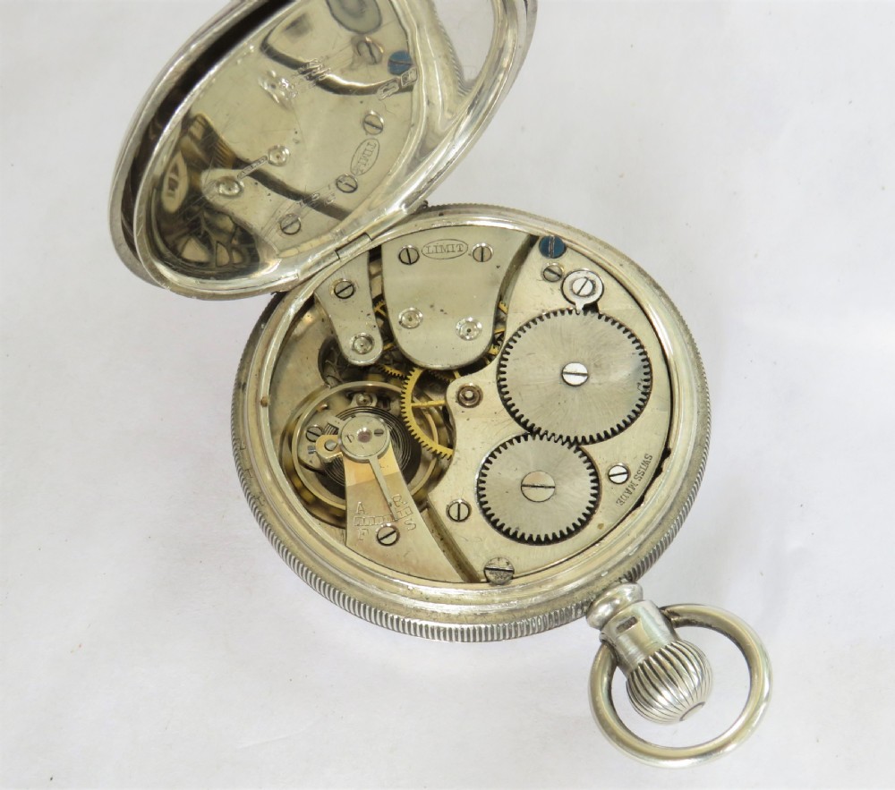 Antique silver Limit pocket watch, 1908 View IV