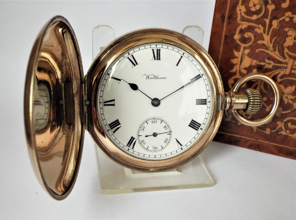 Antique 1912 Waltham full hunter pocket watch.