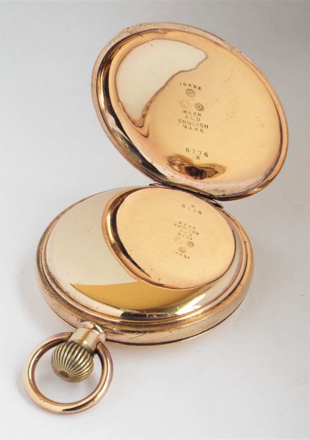 Antique 1912 Waltham full hunter pocket watch. View IV