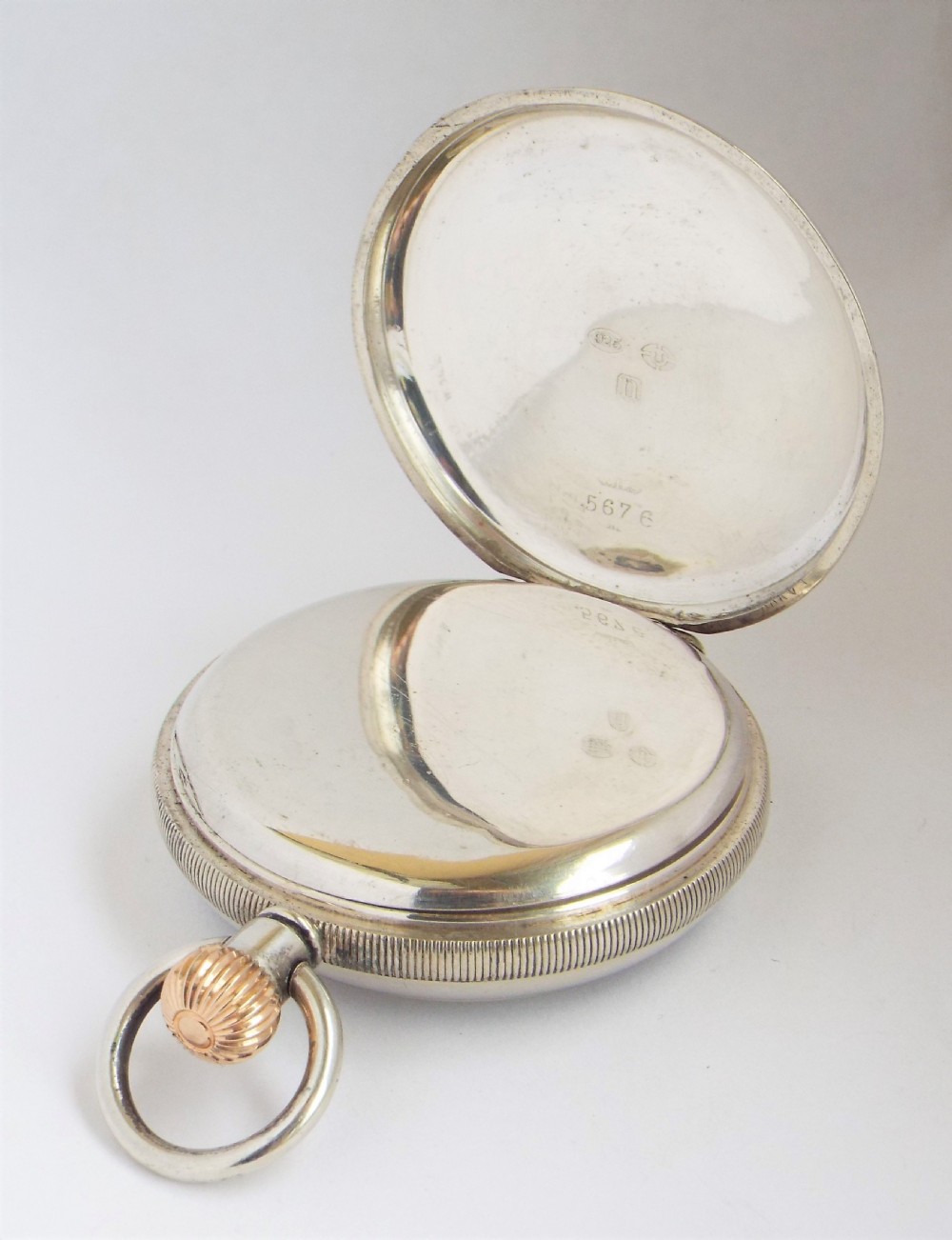 Antique 1908 Swiss silver pocket watch. View III