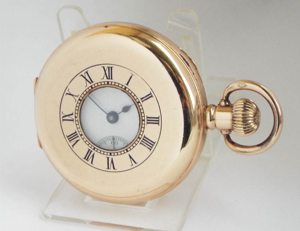High grade Waltham half hunter pocket watch.