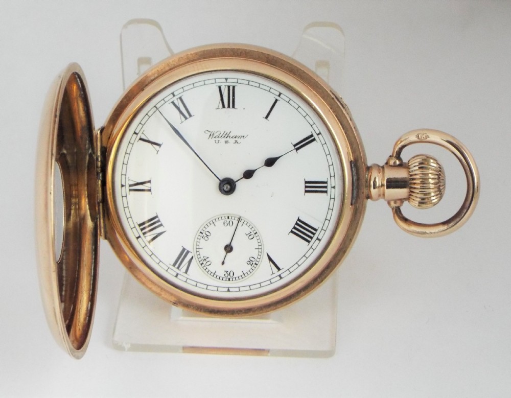 High grade Waltham half hunter pocket watch. View II