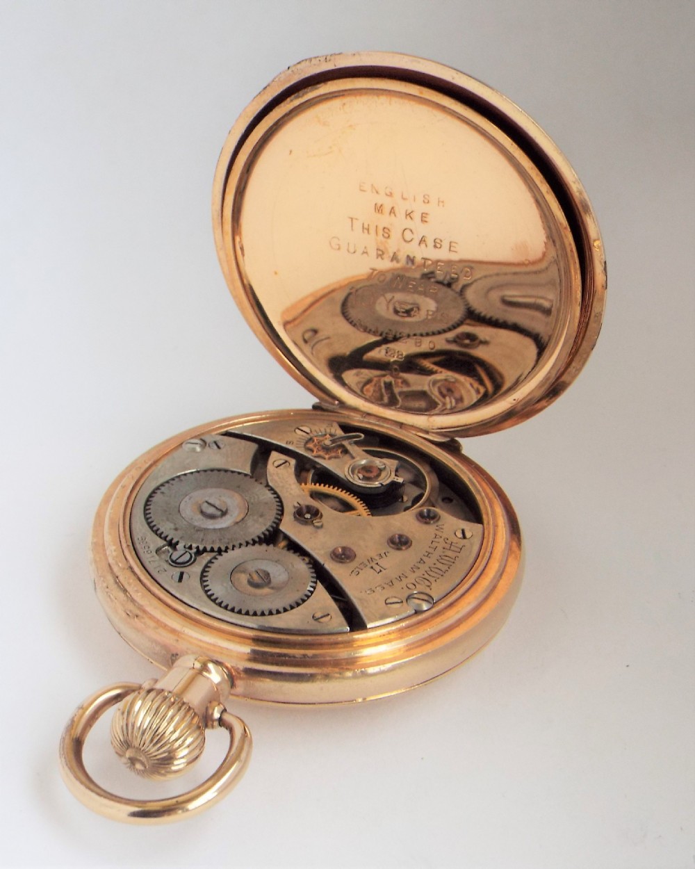 High grade Waltham half hunter pocket watch. View V