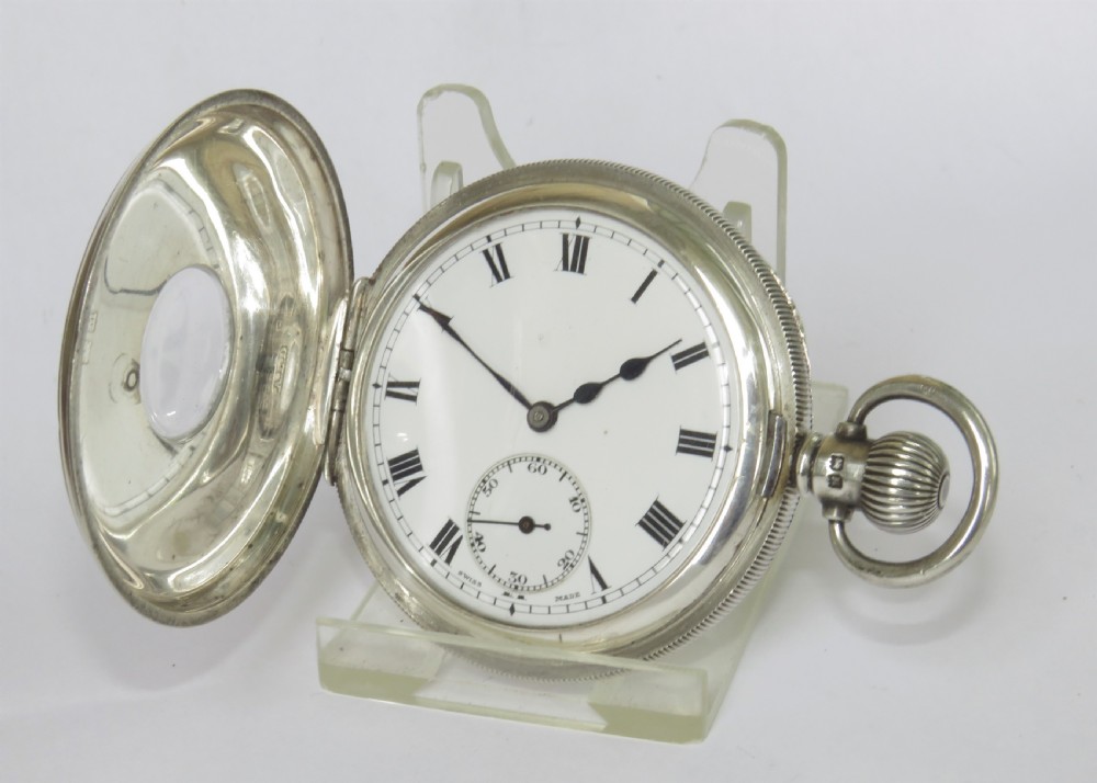 Antique silver Stockmar half hunter pocket watch