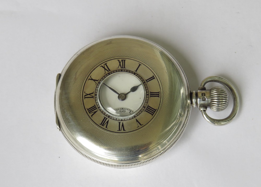 Antique silver Stockmar half hunter pocket watch View II