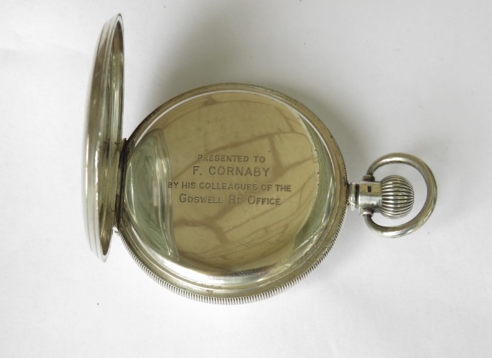 Antique silver Stockmar half hunter pocket watch View IV