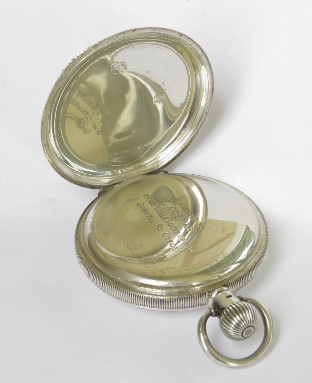 Antique silver Stockmar half hunter pocket watch View VI