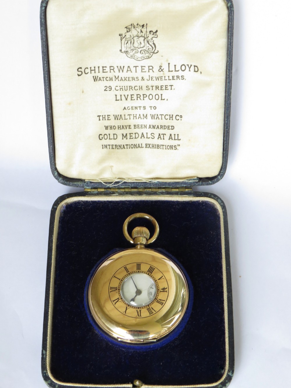 1901 Waltham half hunter pocket watch for Schierwater & Lloyd