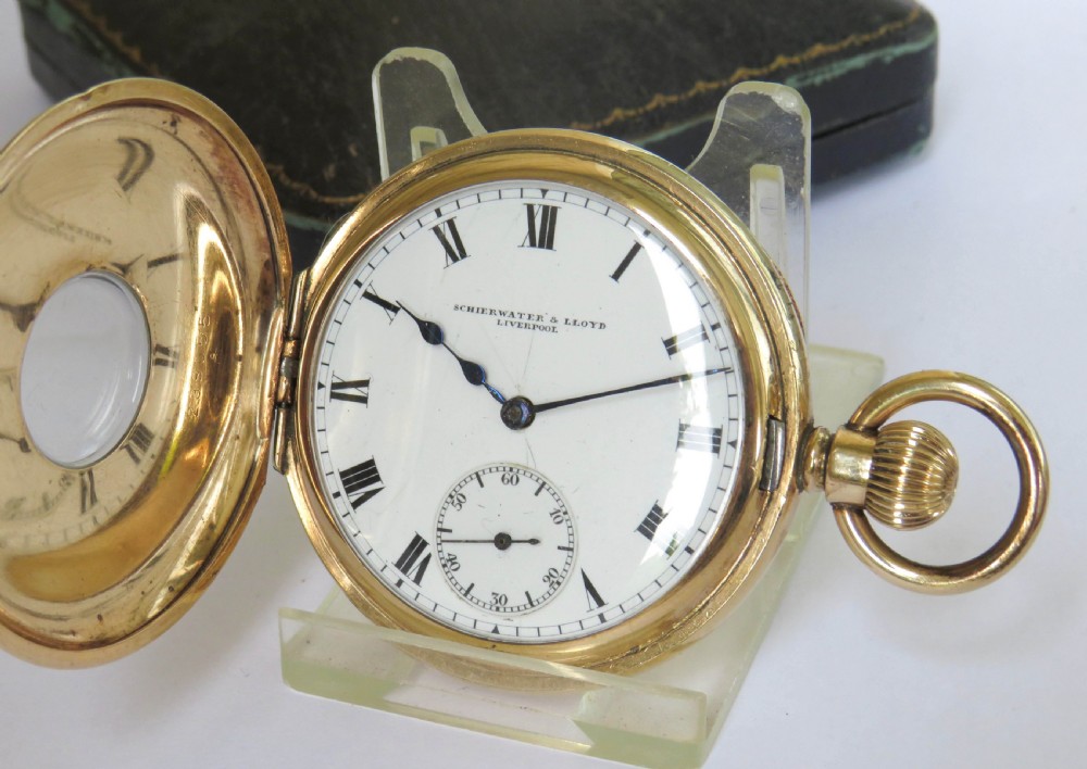 1901 Waltham half hunter pocket watch for Schierwater & Lloyd View V