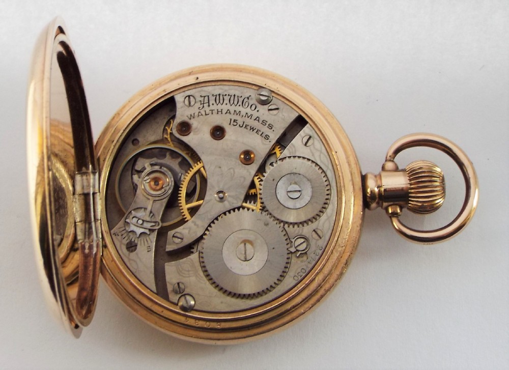 Antique 1919 Waltham full hunter pocket watch. View VI