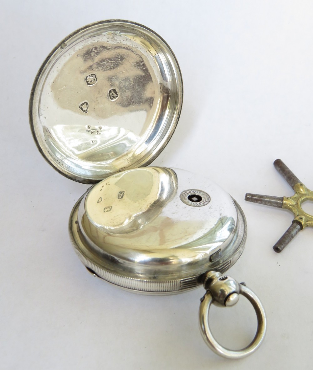 Antique English fusee pocket watch, 1876 View V
