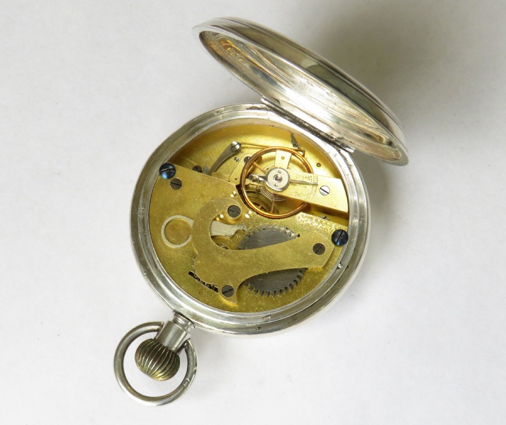 Rare antique silver Excelsior Lever stopwatch  View III