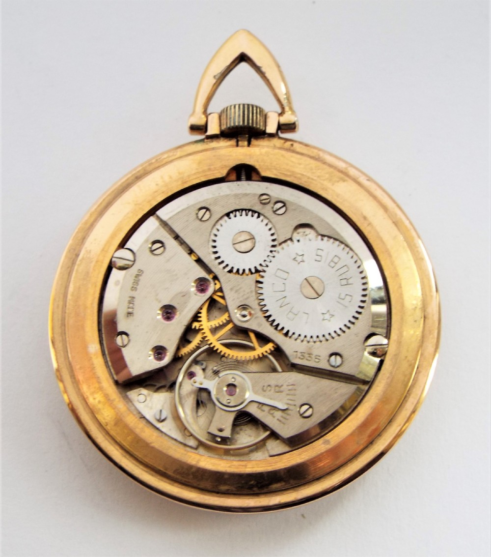 Rare 1950s Lanco flying saucer pocket watch. View V