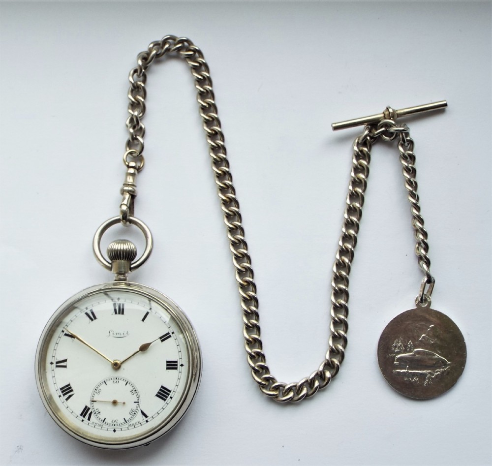 1920s Limit No 2 pocket watch and chain. View VII