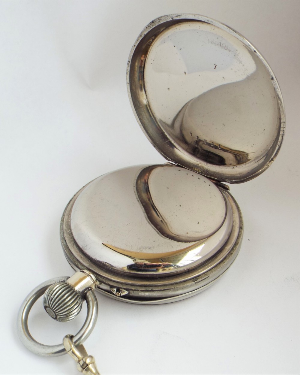 Antique Goliath pocket watch and chain, circa 1910s. View IV