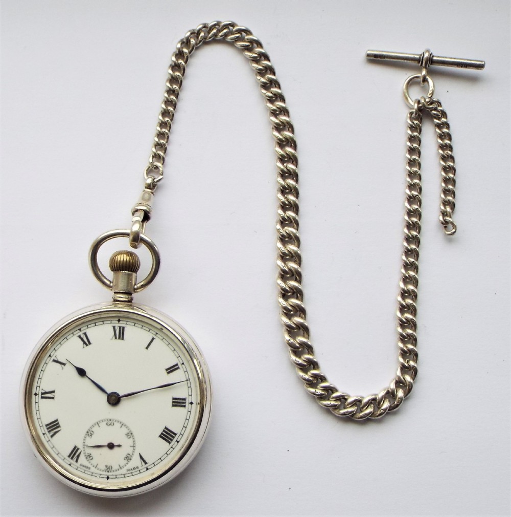 1933 Rands Lever silver pocket watch from Rotherham & Sons . View III