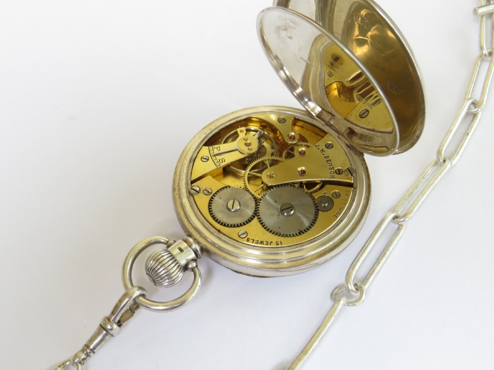 1930s silver Tavannes Cyma pocket watch for Benson View II