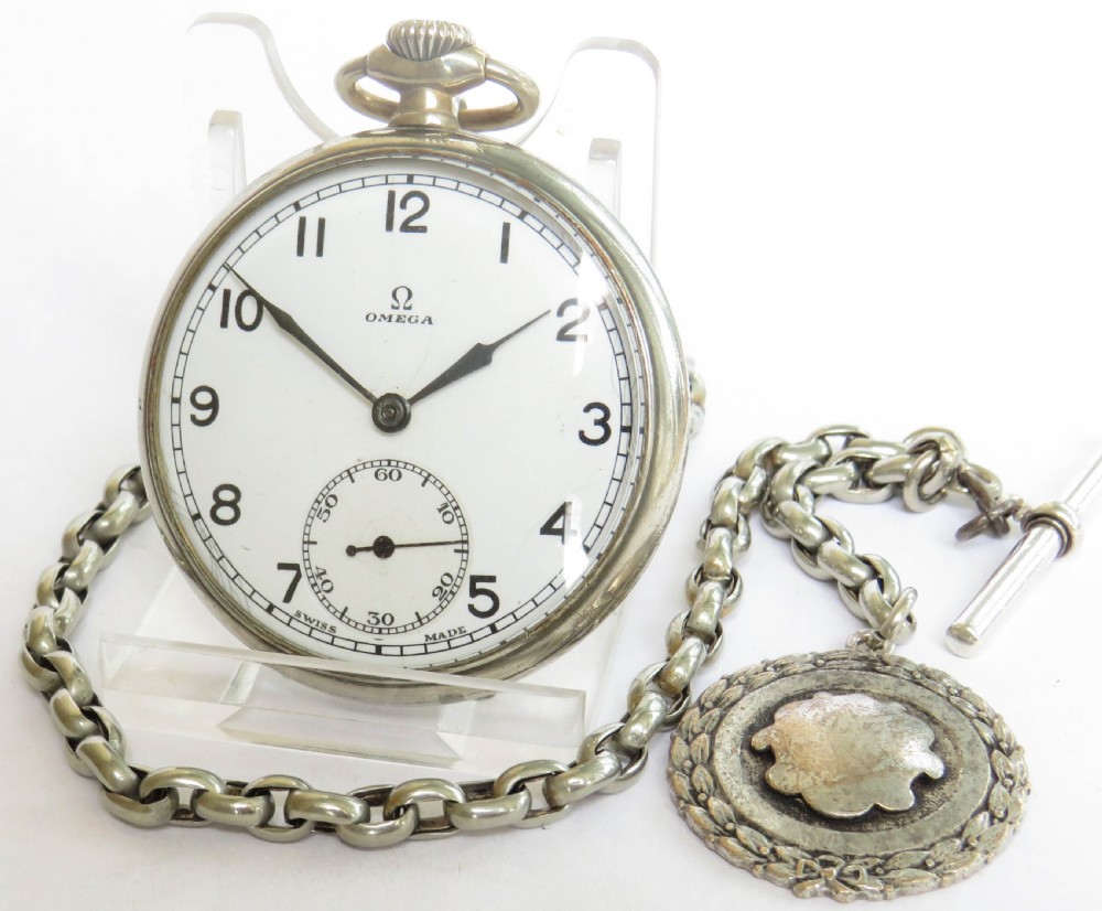 1938 Omega pocket watch and chain