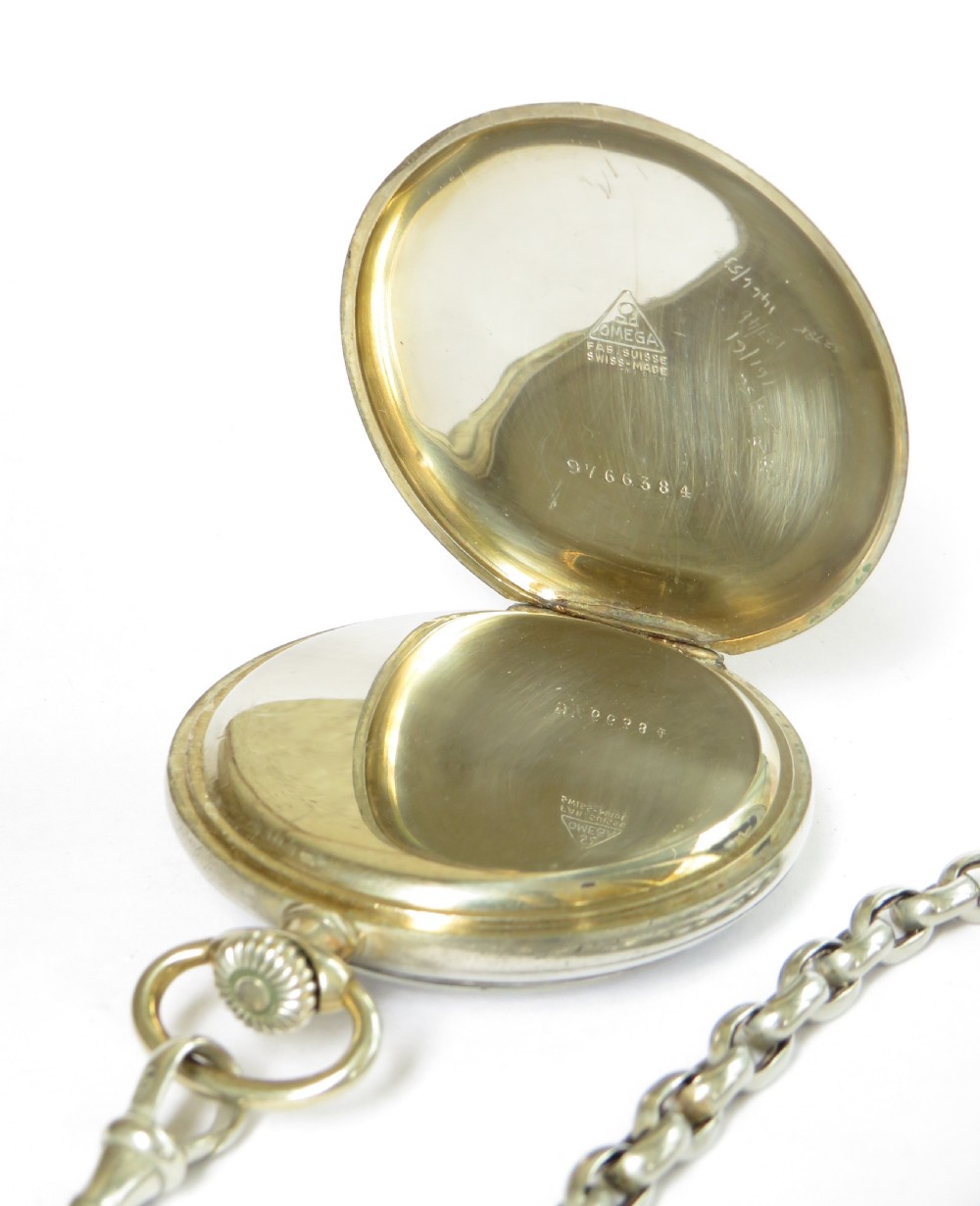 1938 Omega pocket watch and chain View III