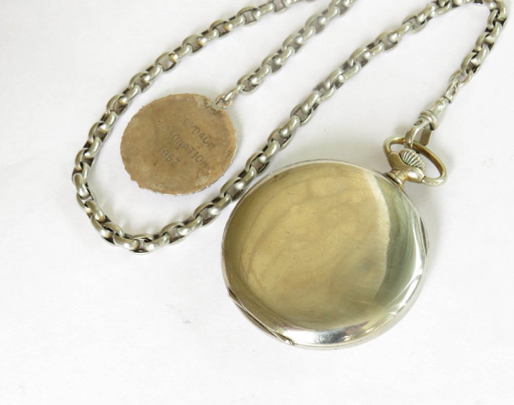 1938 Omega pocket watch and chain View IV