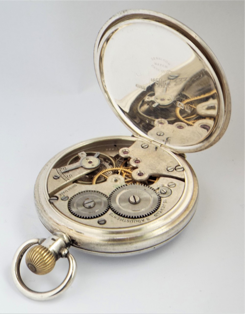 A 1920s silver Cyma pocket watch. View IV