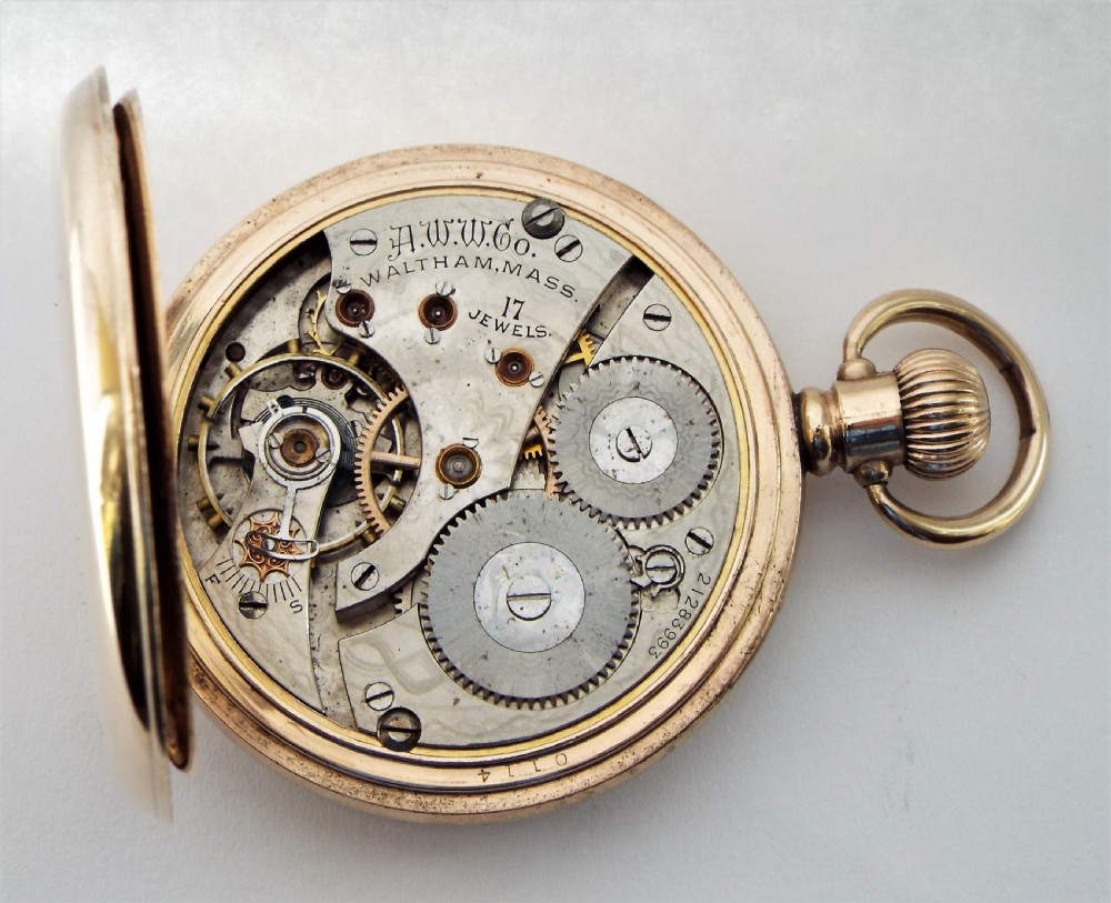 Antique 1917 Waltham full hunter pocket watch. View VI