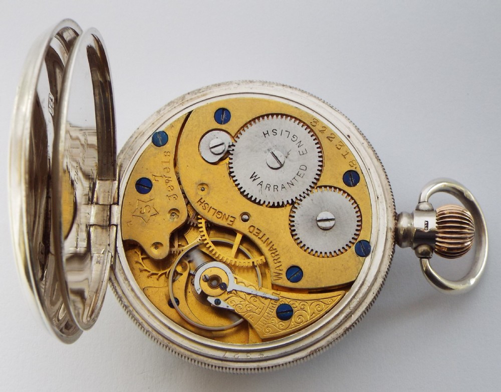 Antique silver H Williamson Coventry pocket watch. View V