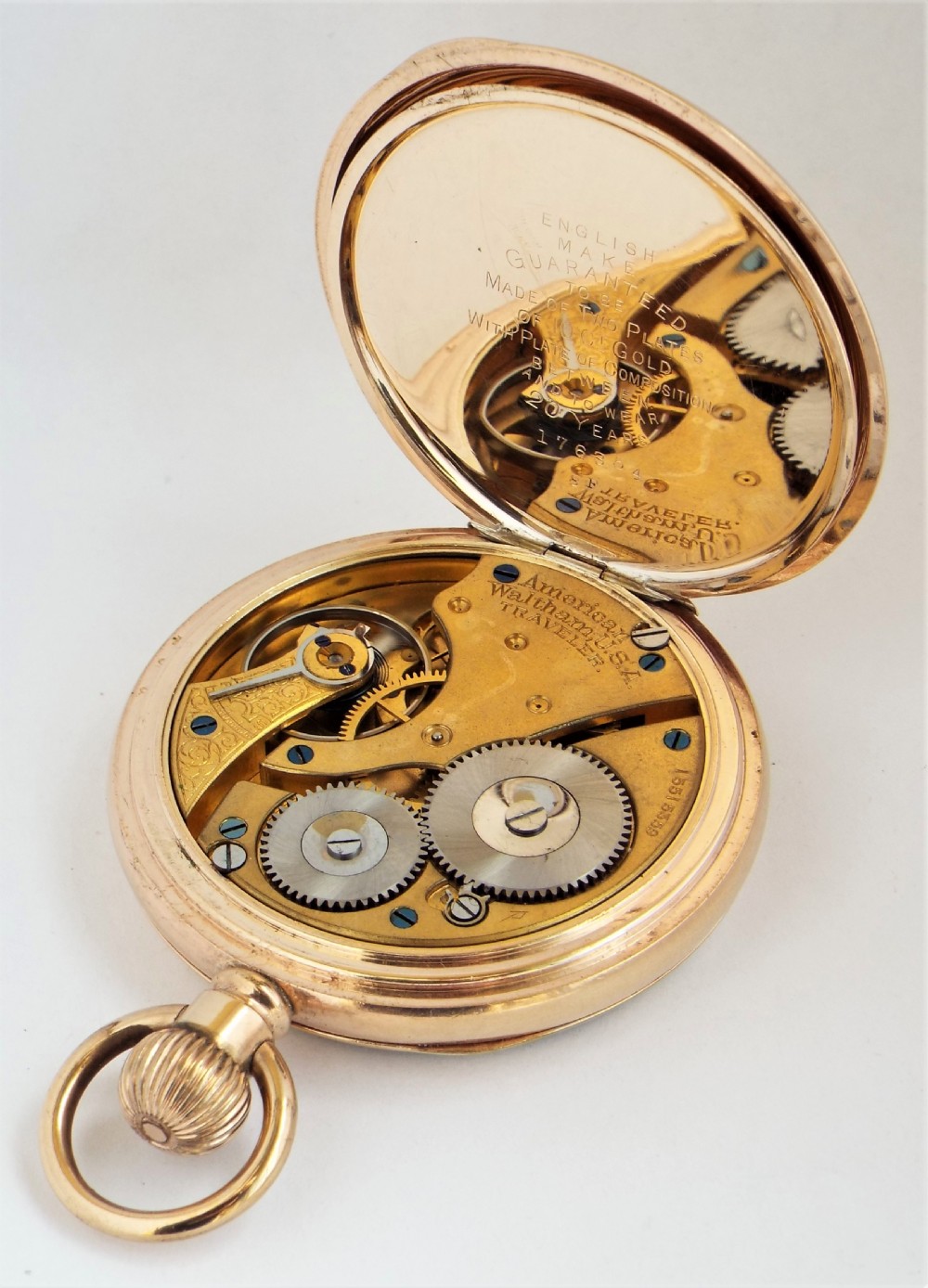 Antique 1907 Waltham pocket watch. View IV