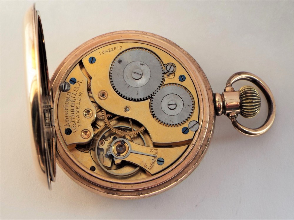Antique Waltham Traveler pocket watch 1912. View V