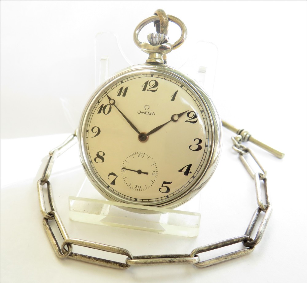 1930s Omega pocket watch and chain