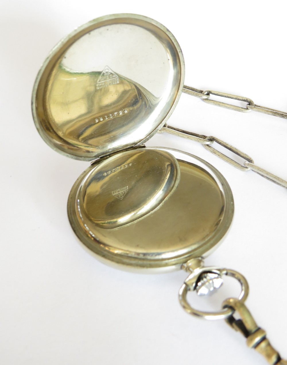 1930s Omega pocket watch and chain View II